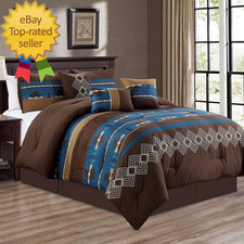 7 Piece Western Southwestern Native American Design Comforter Set Multicolor
