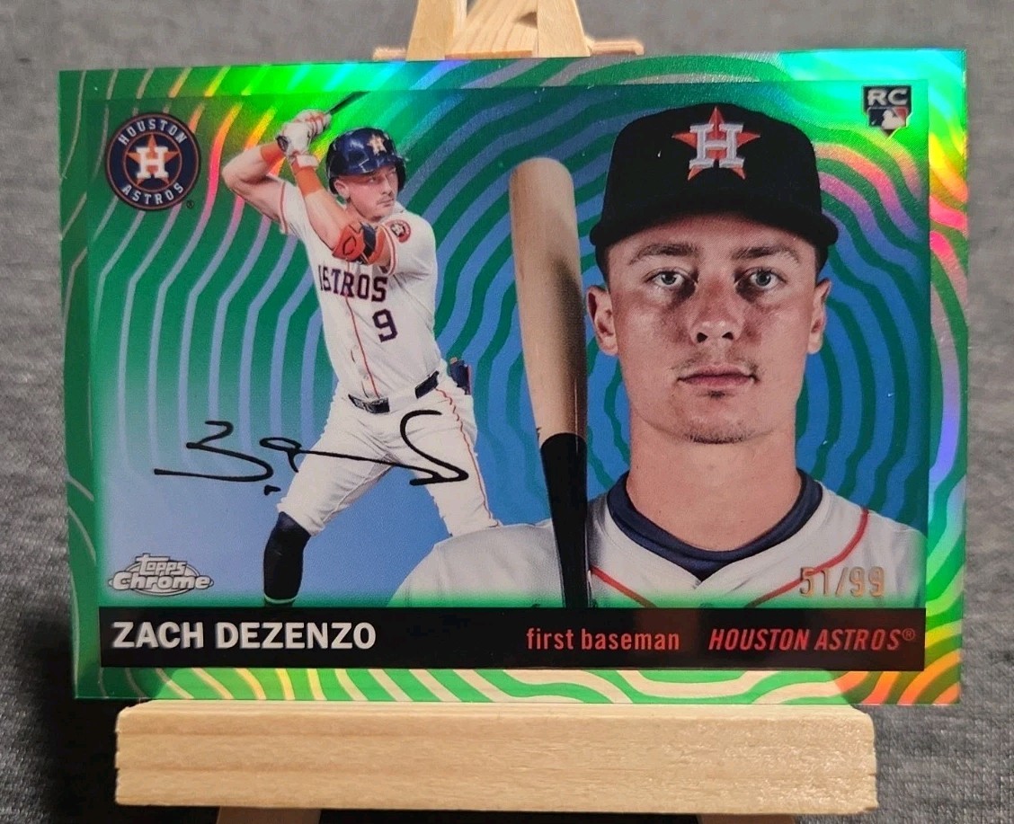 2025 Topps Chrome Platinum Anniversary Zach Dezenzo RC #249 Green Vibration /99 