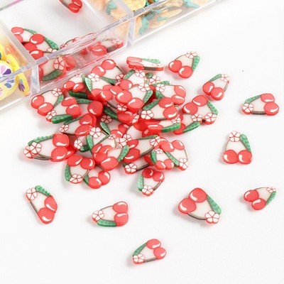 12Grids Fruit Soft Clay Beads 3D Polymer Slices UV Epoxy Resin Mold Filler