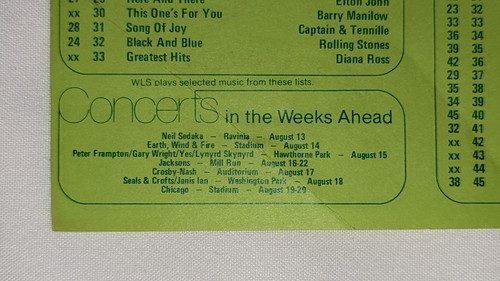 Radio de música vintage 1975 WLS Chicago 89 #1 música rock and roll de los Beatles - Imagen 15 de 18