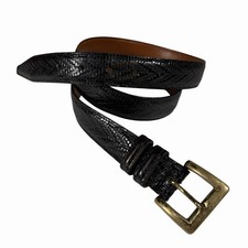 Cole Haan Men’s Leather Black Belt Size 38 Gold Buckle USA Made