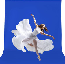 10X12Ft Royal Blue Screen Backdrop for Photography, Large Seamless Polyester Fab