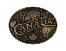 Montana Silversmiths Belt Buckle Adult Canada Heritage Brass 60811CANC