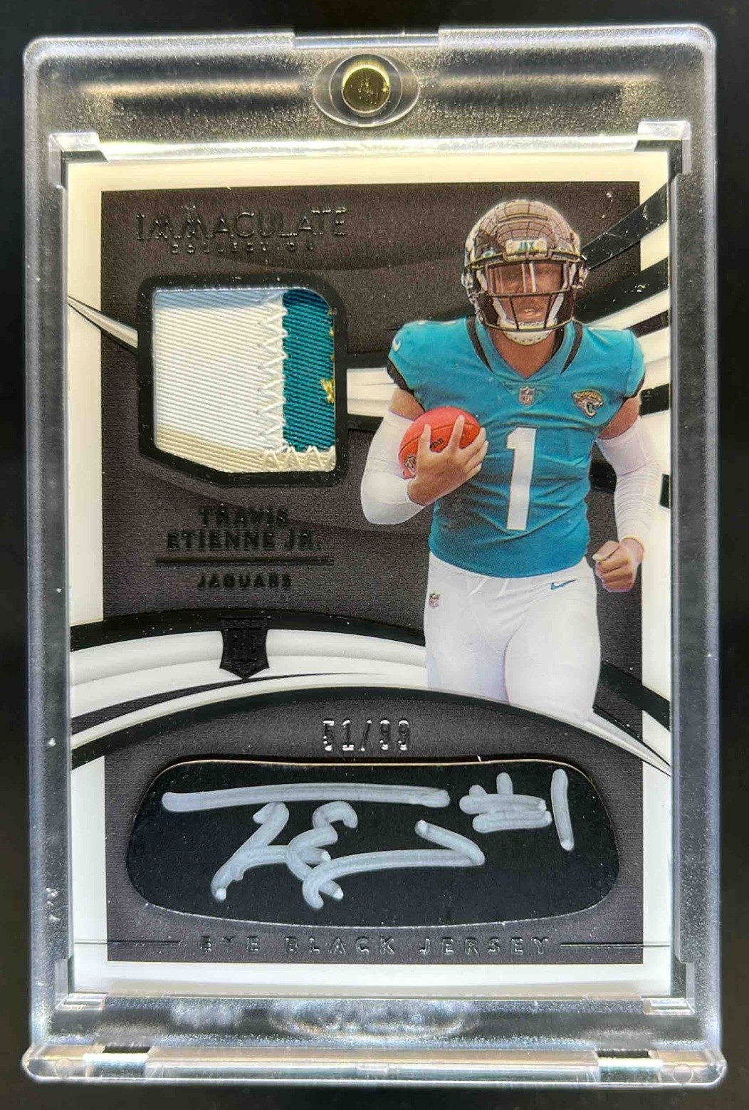 Travis Etienne Panini Immaculate Collection Rookie Eye Black Jersey Autographs #TE Base