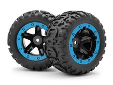 Blackzon Slyder MT Wheels/Tyres Assembled (Black/Blue) [540108]