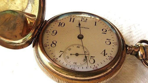 Antique Waltham Pocket Watch 15 jewel gold filled case 20 year