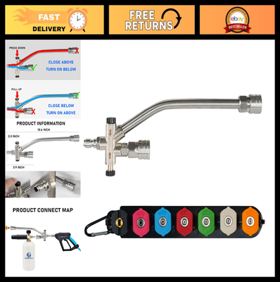 #ad Foam Cannon Dual Connector for Pressure Washer 7 Nozzles 4000 PSI Quick Conne $35.99