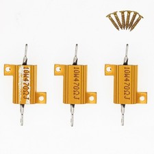 3 Pieces 10W 470 Ohm High Power Aluminum Housed WireWound Resistor with Screws