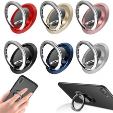 US 360° Rotating Finger Ring Holder Stand Grip For Cell Phone Car Magnetic Mount