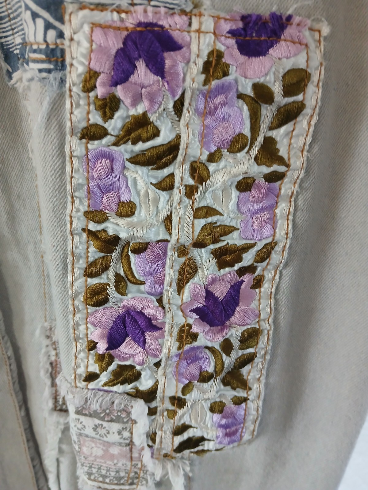 POL Large Button Down Denim Dress Sleeveless Patc… - image 3