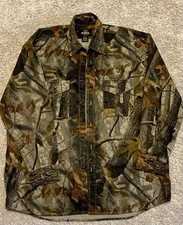 Men  s Large Bass Pro Shops Redhead Realtree Camo Button Down Shirt Exc. Cond.