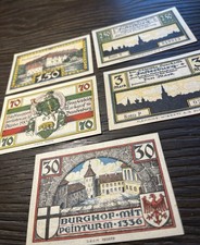 c.1922 Interburg Notgeld Hyperinflation Currency Germany Banknote Lot Of 5 Notes