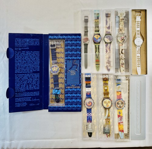 SWATCH watches NIB NOS Limited Edition Rare 80s 90s vintage Lot (9)