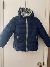 Gerry Kids Jersey Lined Bubble Puffer Jacket Navy Blue Hooded Size 5 EUC