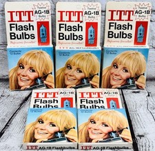ITT AG-1B Flashbulbs 5 Packs - 60 Bulbs NOS Sealed Vintage Camera Flash