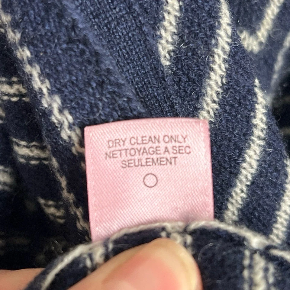 Cárdigan mediano de cachemir Calypso Saint Barth azul marino blanco náutico de lujo Foto 4 de 4