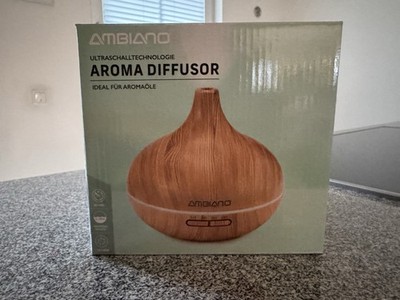 AMBIANO Aroma Diffusor + Orange- Zitrone Öle, Holzoptik, NEU & OVP