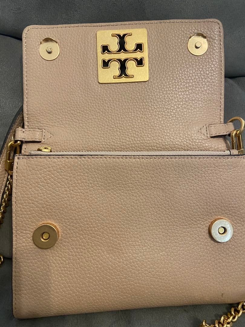 Tory Burch Shoulder Bag Chain Wallet Leather Beige Women's From Japan thumbnail 17