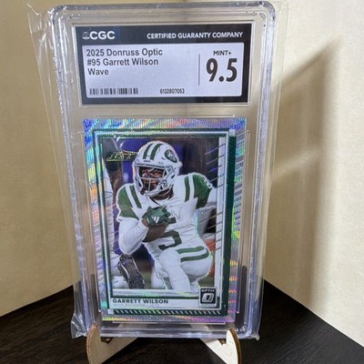 Panini Donruss Optic 2025 Garrett Wilson #95 Wave Prizm /300 CGC 9.5 Jets
