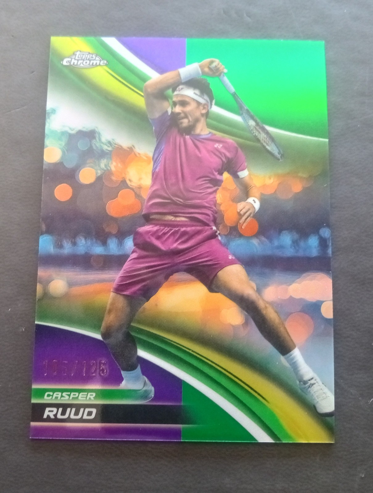 Casper Ruud Purple & Green SP 105/125 2025 Topps Chrome Tennis #9 Mint
