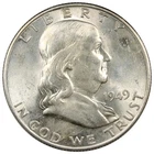 1949-D Franklin Half Dollar BU+ Uncirculated Better Date FULL BELL LINES A2868