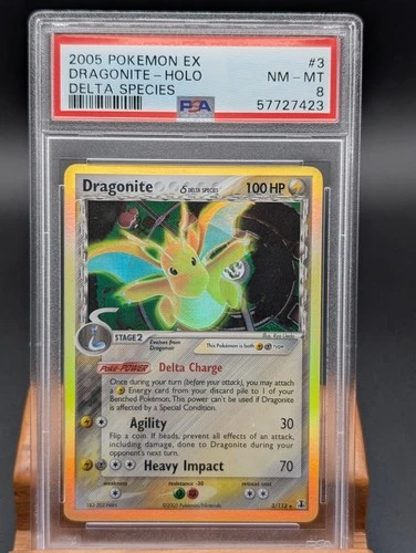 2005 Pokemon EX Delta Species Dragonite Holo #3 PSA 8