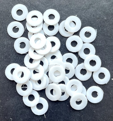 Teflon (PTFE) P.T.F.E. Unterlegscheiben - 8,8 mm O/D x 3,5 mm I/D x 0,8 mm Thk, verschiedene Q'S