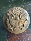 WW2 Era Hat Pin Army Eagle Insignia US Military Emblem Brass Gold Cap Badge 1.5"