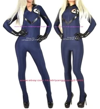 Dark Blue Spandex Fantastic 4# Suit Costumes Women Fantastic Four Bodysuit F249