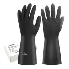 Heavyduty Thick Rubber Cleaning Gloves 3 Pairs Of Extralarge Black Reusable Wate