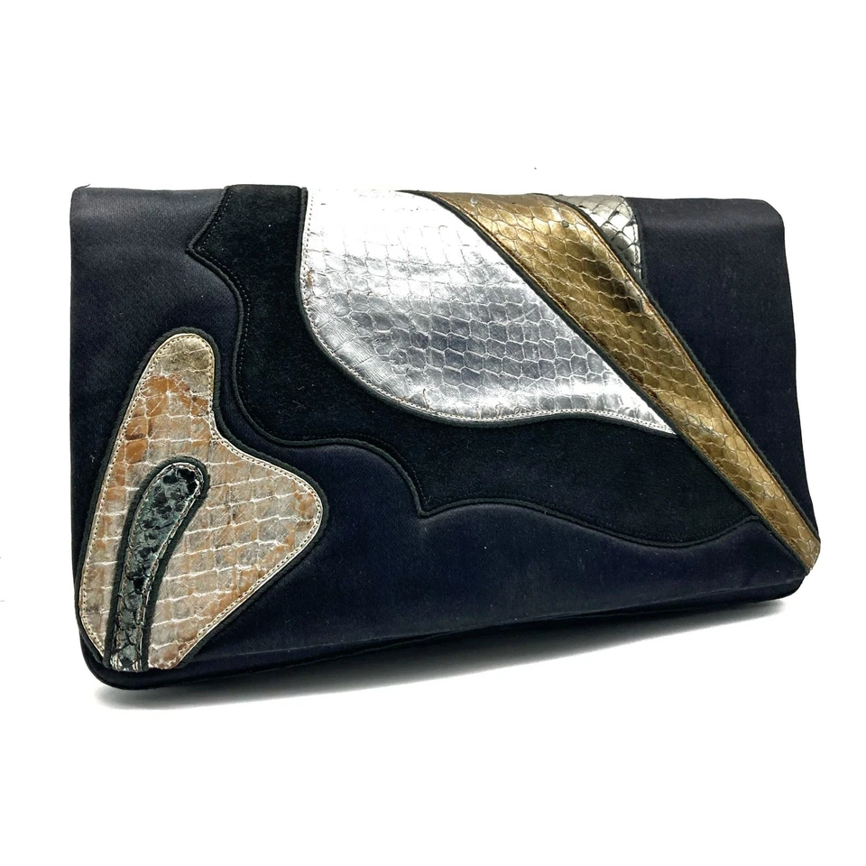 Judith Leiber Couture Clutch – Panel Art Deco metálico mixto | Correa oculta Foto 4 de 4