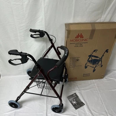 Mobiclinic, Rollator, Escorial, Gehwagen, Faltbar, Höhenverstellbar, Korb, Alumi