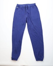 Vtg 80s Izod Lacoste Mens Large Croc Logo Cuffed Sweatpants Joggers Pants Blue
