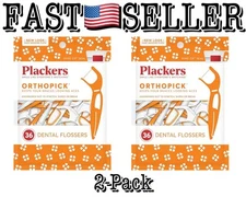 2-Pack Plackers Orthopick Flosser Braces, 36 Flossers Each (72 Flossers Total)