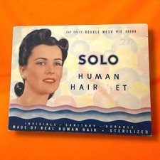 Hair Net 1950s Human Vintage Medium Brown Solo Cap Vintage NOS Beauty Ephemera