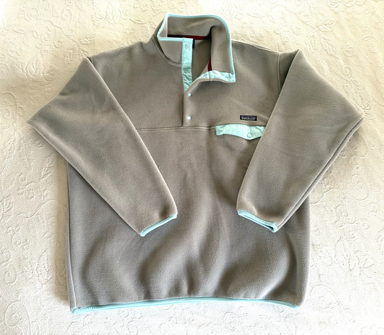 Vintage Patagonia Synchilla Fleece Snap-T Pullover Jacket Mens XLarge Light Gray image 2