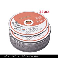 25 Pack 6" .045" 7/8" Cut off Wheels Metal Stainless Steel Cutting Disc
