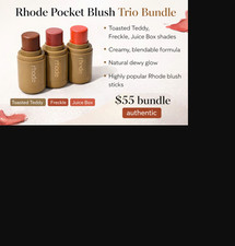 Rhode Pocket Blush Trio Bundle Toasted Teddy Freckle Juice Box Authentic