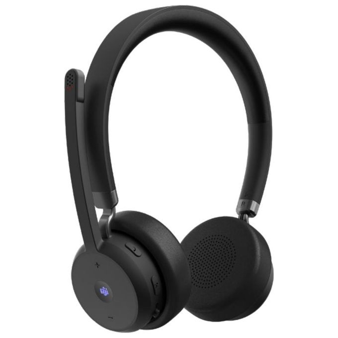 Lenovo Wireless VoIP Headset Bluetooth 5.3 Cuffie Ufficio Teams Nero