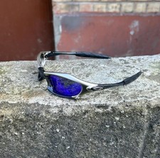 Vintage Oakley Splice Blue Sunglasses Sliver ...