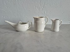 Lot 3 petits pots, saucières porcelaine blanche - tbe