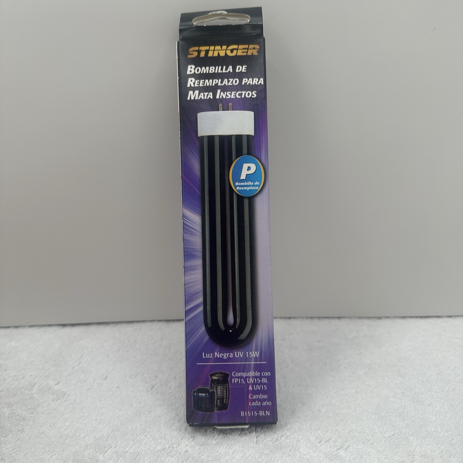 Stinger P Replacement 8" Black Light Bulb 15W Bug Zapper B15