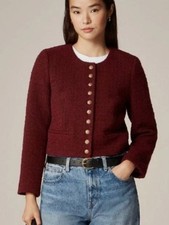 J.Crew Bridgette Lady Jacket in Tweed   Wilshire Red   Size 6   NWT