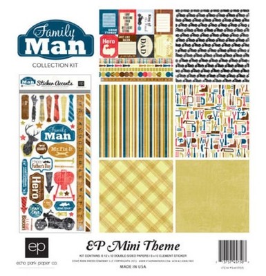 ECHO PARK FAMILY MAN 12'' x 12''  MINI Theme Kit PACK DAD Father 's Day GRANDPA