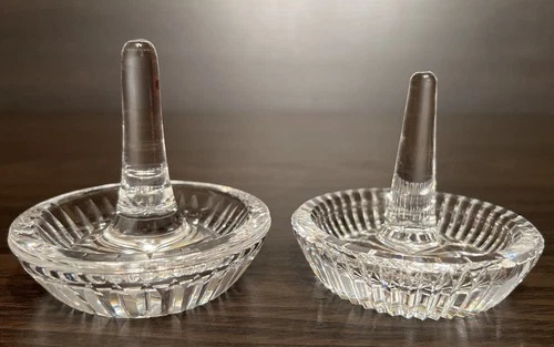 PAIR Beautiful Vintage Waterford Vanity Crystal Ring Holders