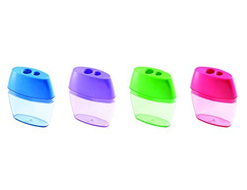 Westcott 15234 2-Hole Manual Crayon and Pencil Sharpener for School Assorted ...