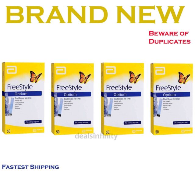 Abbott FreeStyle Optium Blood Glucose 200 (4 X 50) Test Strips - Expiry - 2024 Abbott FreeStyle Optium Blood Glucose 200 (4 X 50) Test Strips - Expiry - 2024