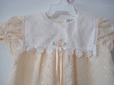 Vintage Rose Cottage Infant Girl Yellow One Piece Romper White Collar 12 Months