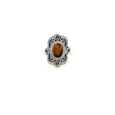 Sterling Silver Oval Tigers Eye Ring Stone 7 x 9mm 