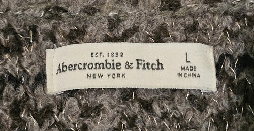Abercrombie & Fitch Sweater Junior's Size L NWT Chunky Maroon Gray Cabincore Top - 第 3/24 張圖片